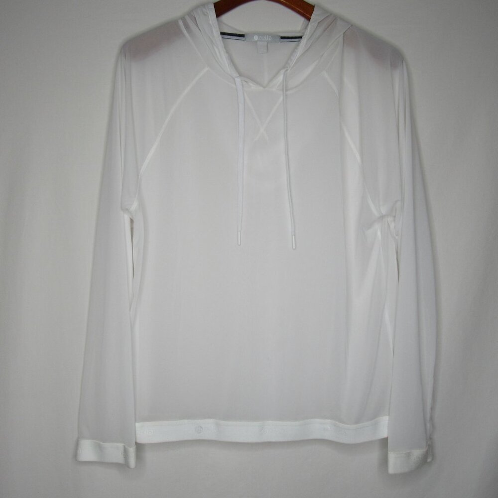 Zella INNOVATE White Sheer Running Hoodie Women's L Large - Picture 6 of 8